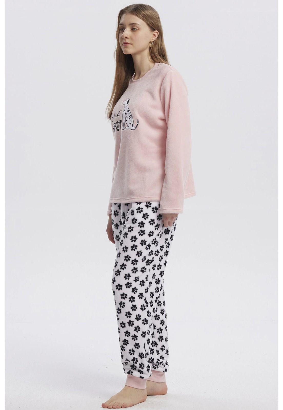 Pijama Mujer Pijama Polera Y Pantalón Rosado - lV-2