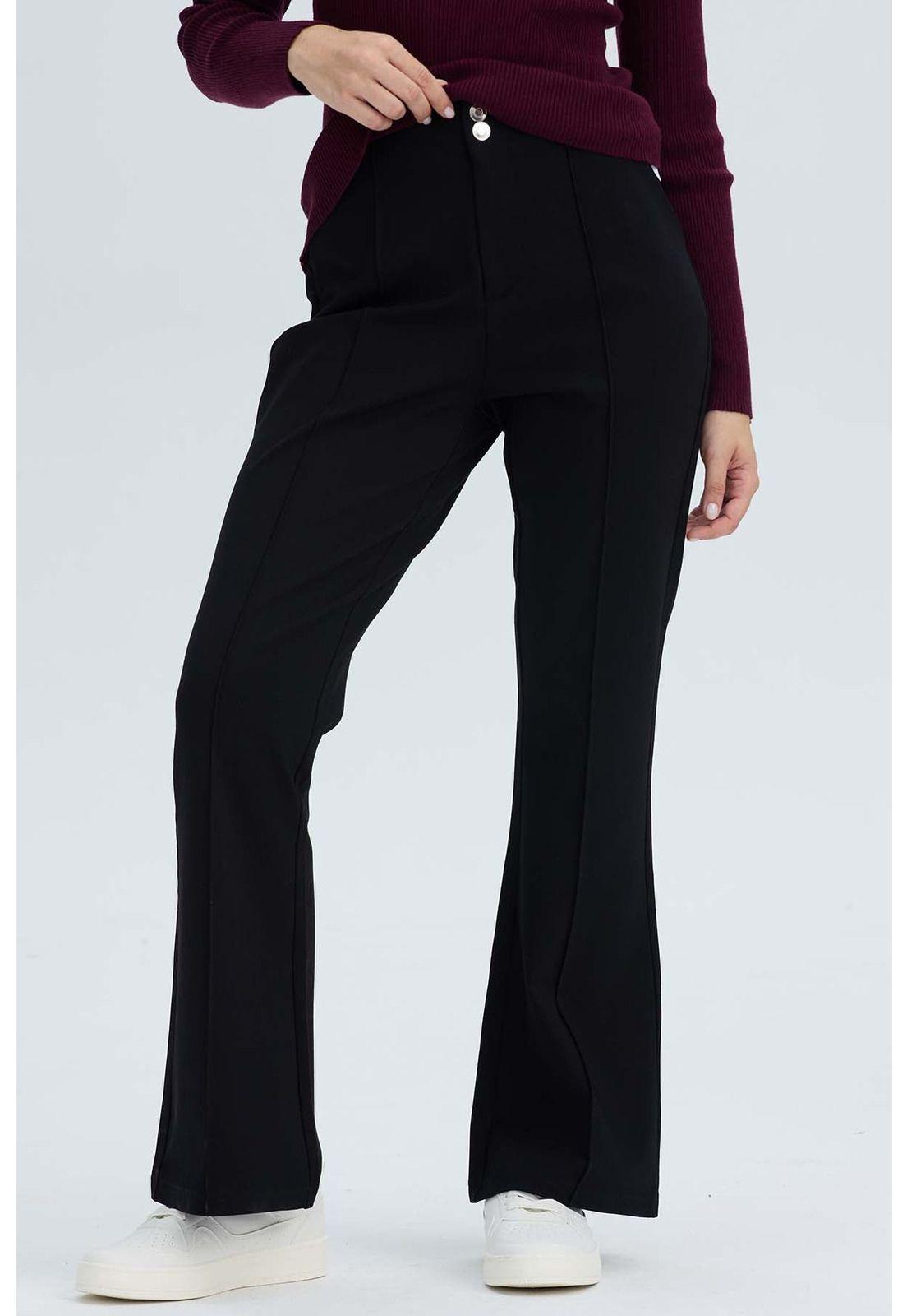 Pantalón Mujer 2 Botones Negro - ll-0