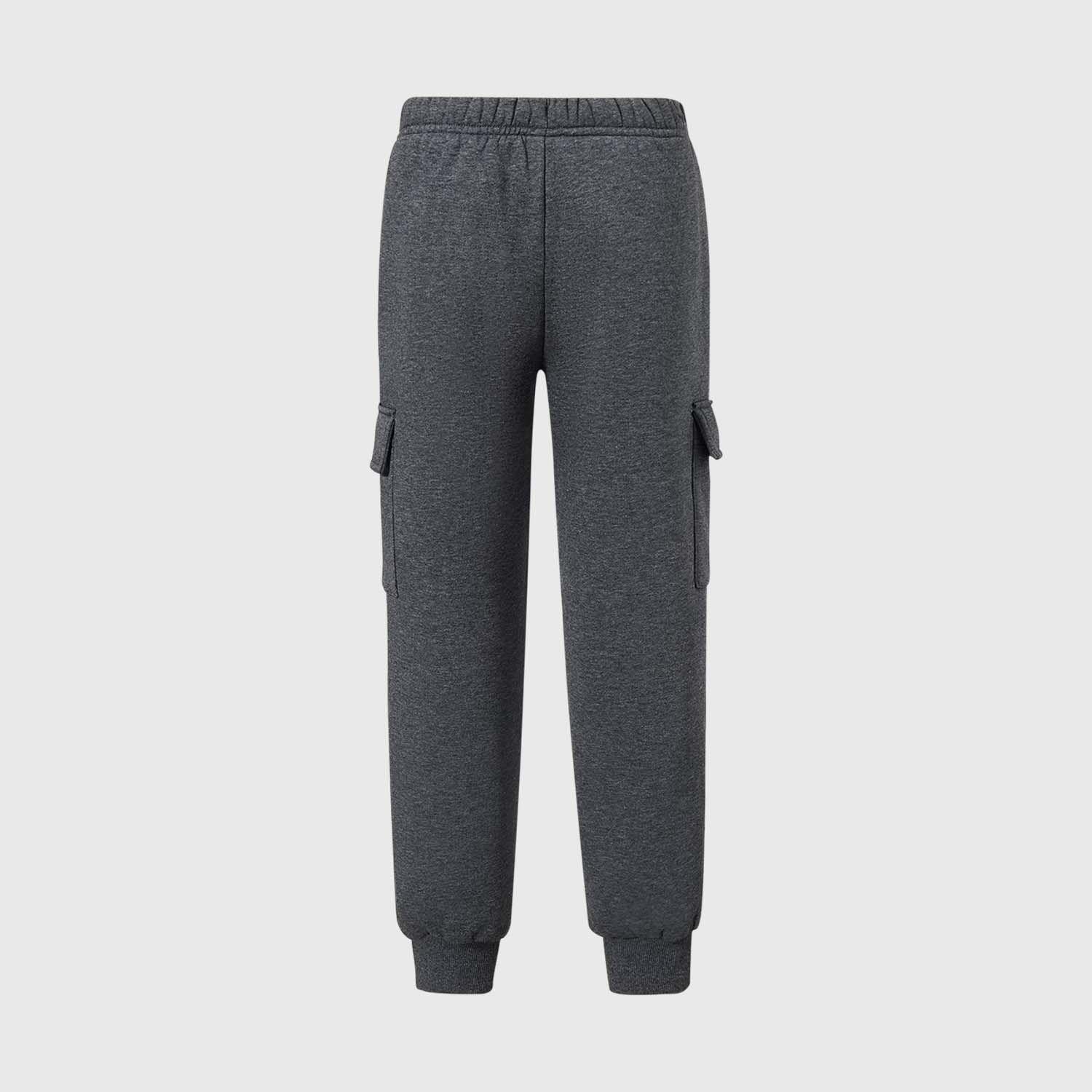 Pantalón Buzo Niño Jogger Cargo Gris Melange Oscuro-1