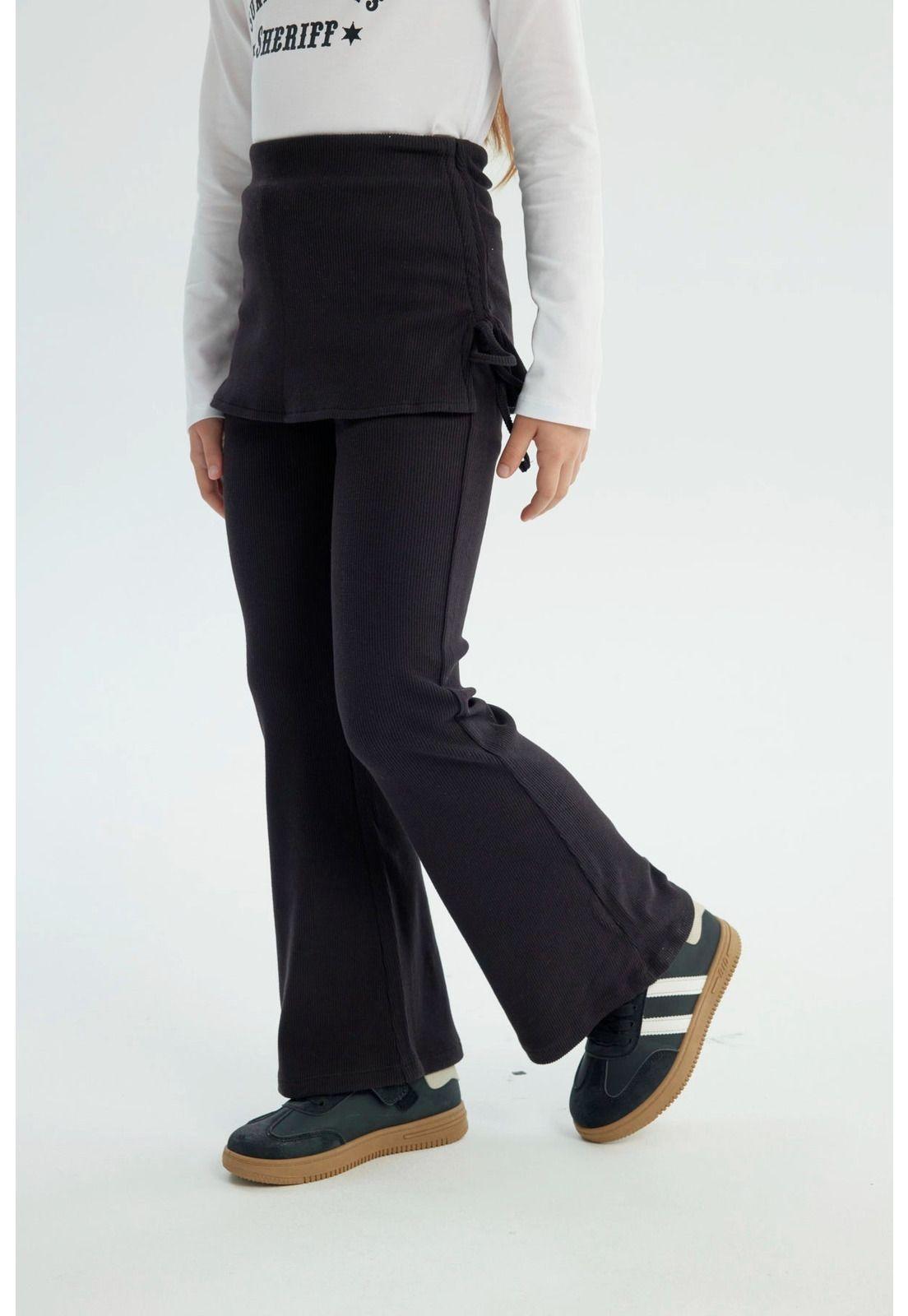 Calza Niña Leve Flare Negro - lV-1