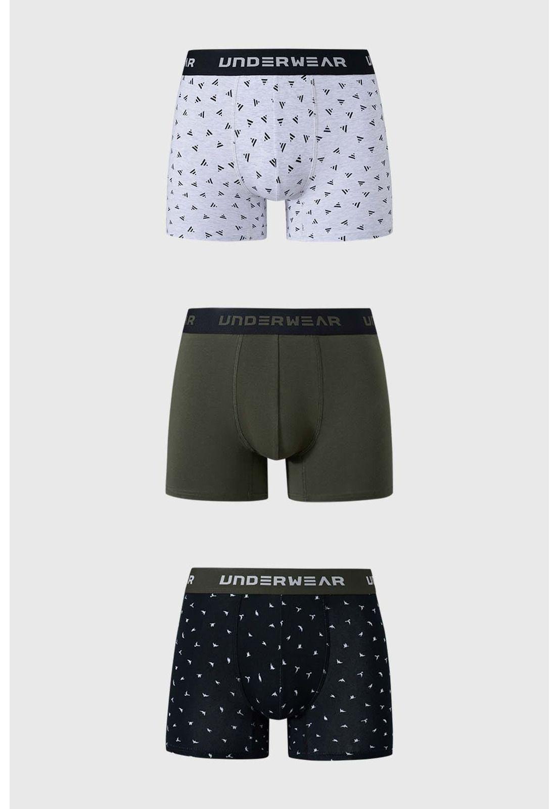 Bóxer Hombre Tripack Verde - lll-0