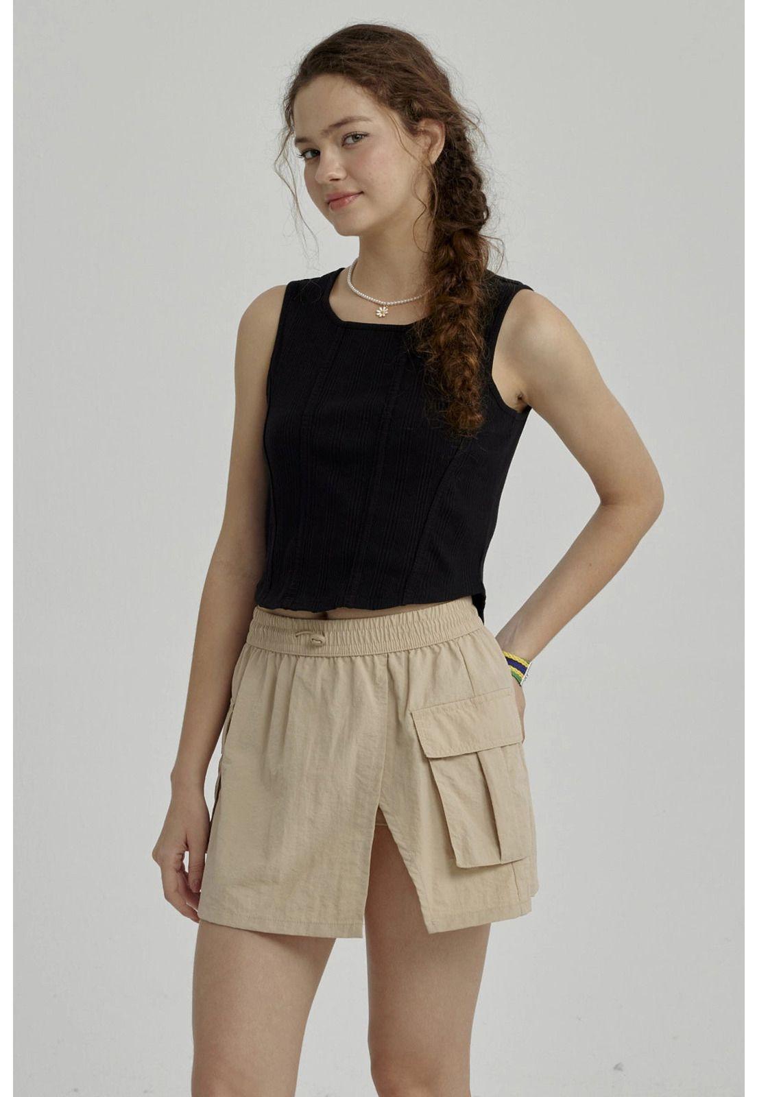 Polera Niña Tipo Corset Negro-3