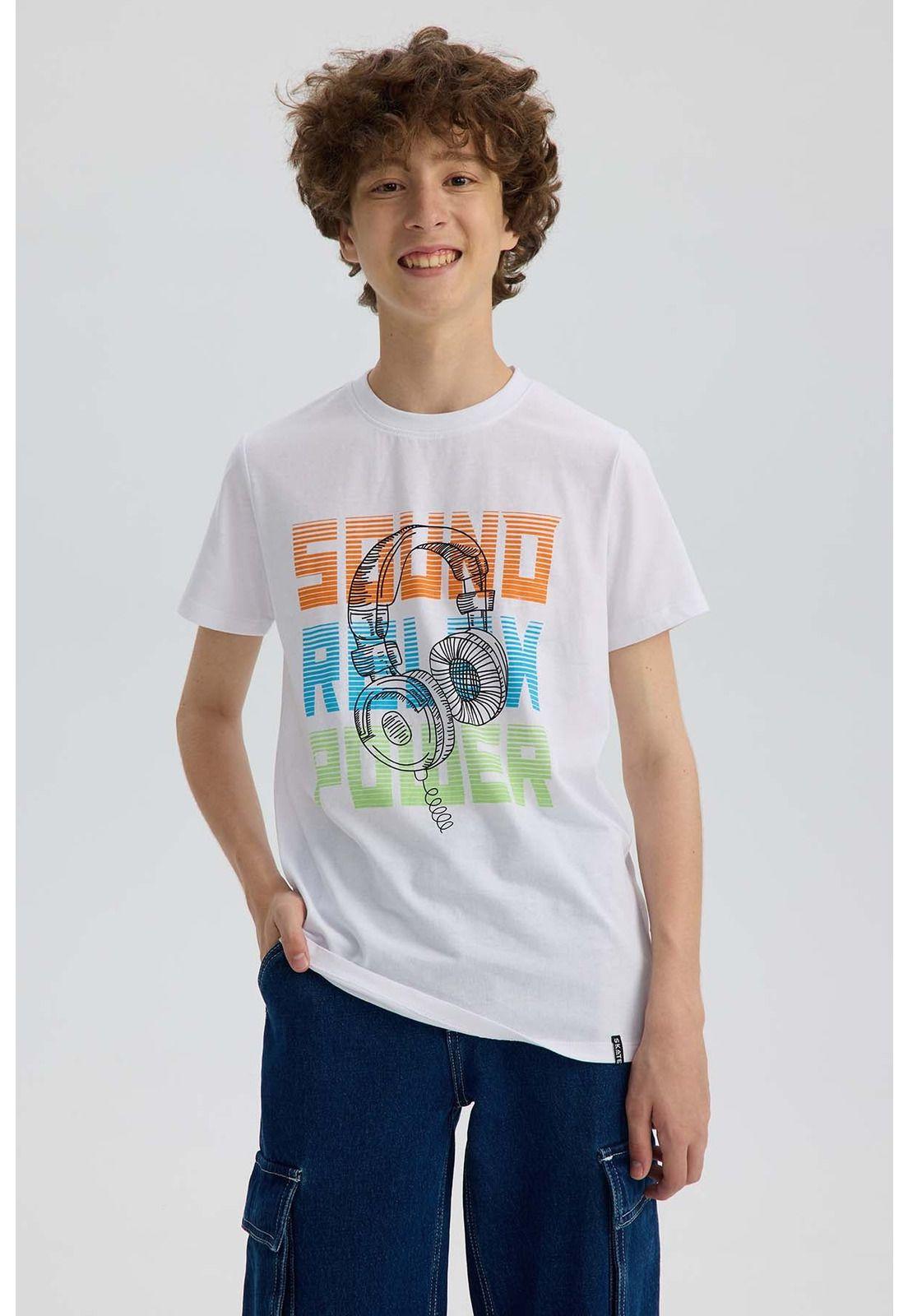 Polera Niño Básica Estampada Blanco - lll-1