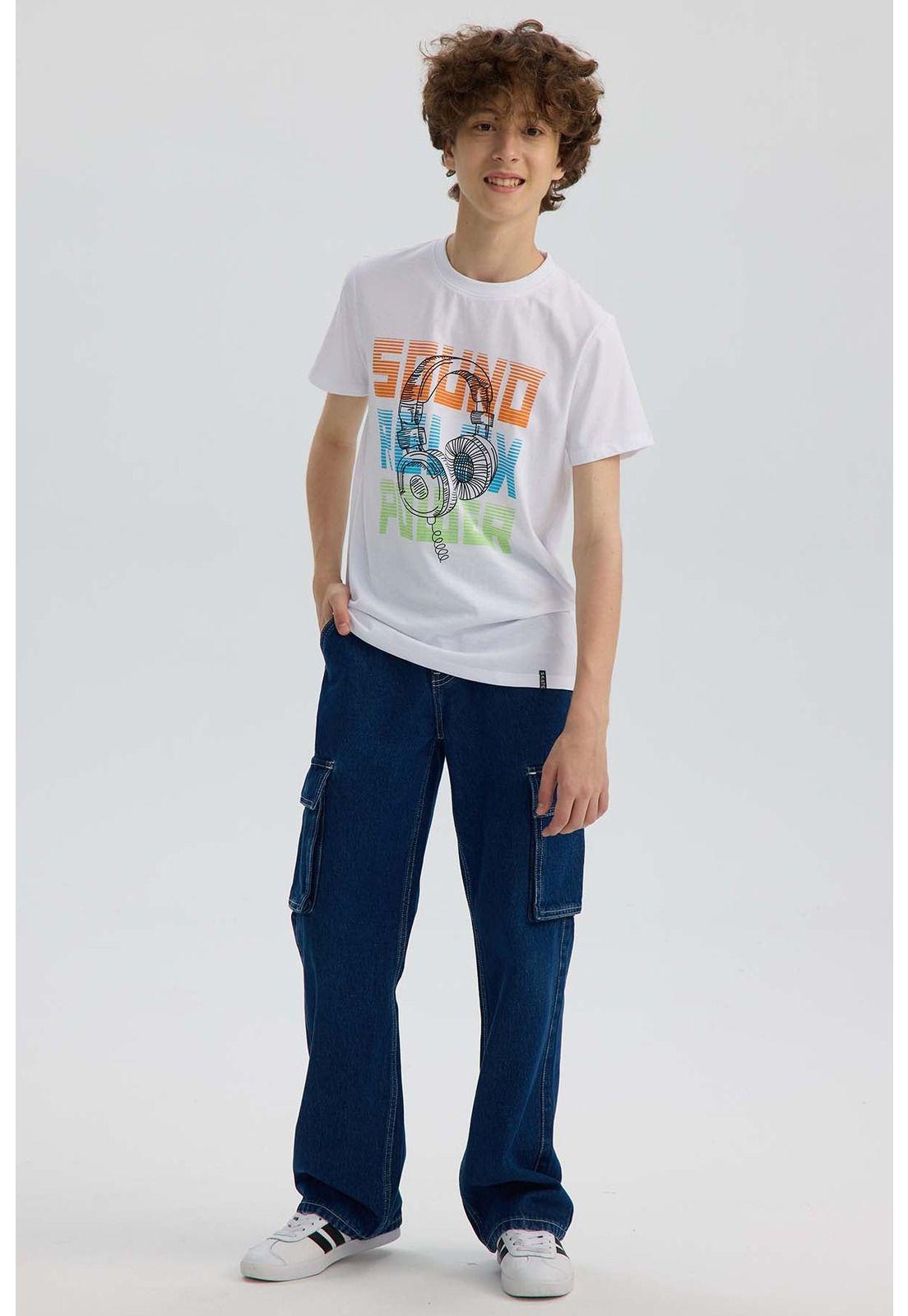 Polera Niño Básica Estampada Blanco - lll-3