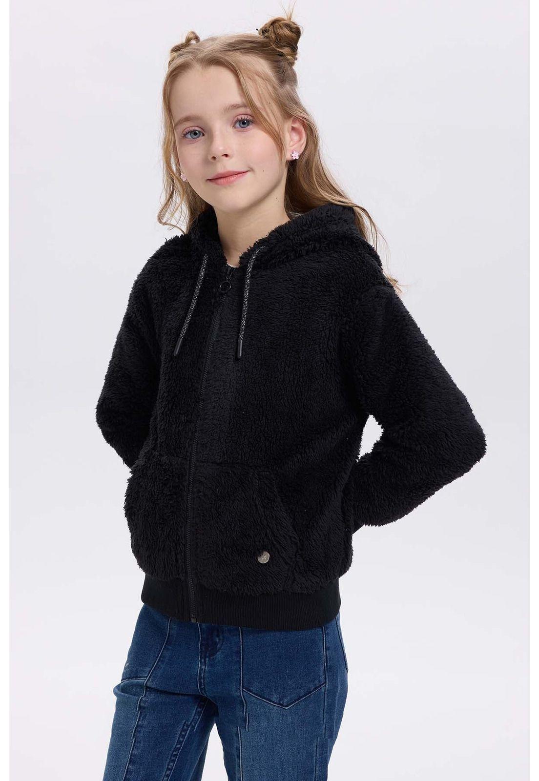 Polar Niña Peludo Negro-1
