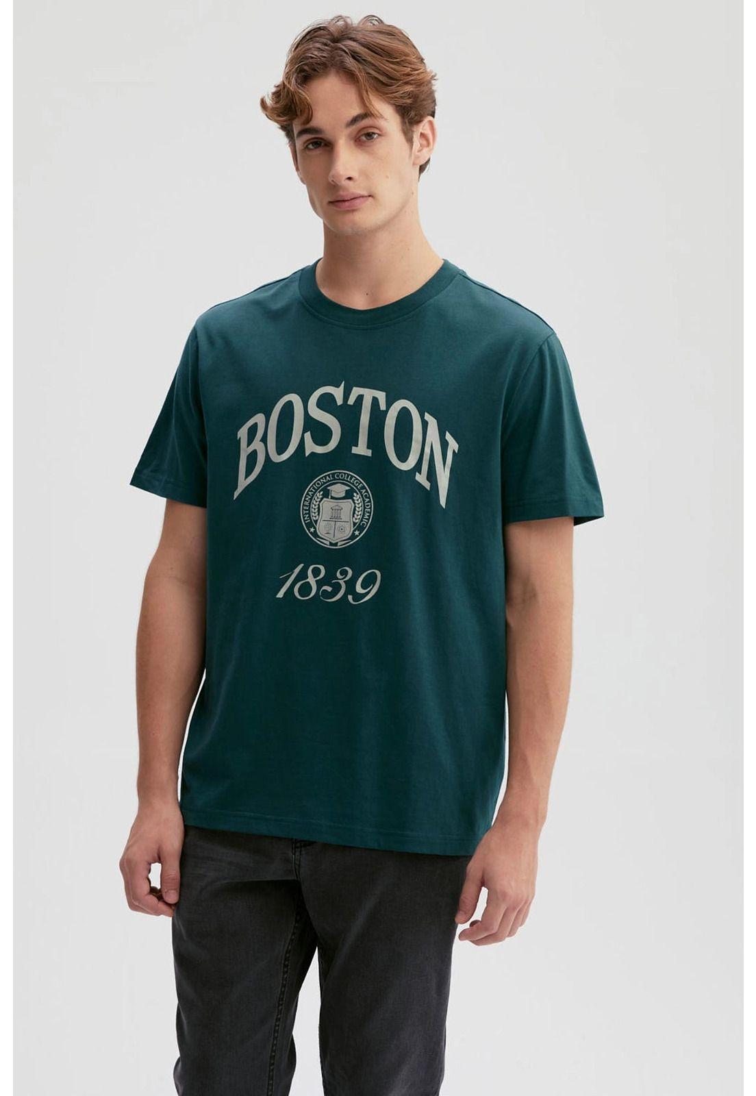 Polera Hombre Estampado Verde-0