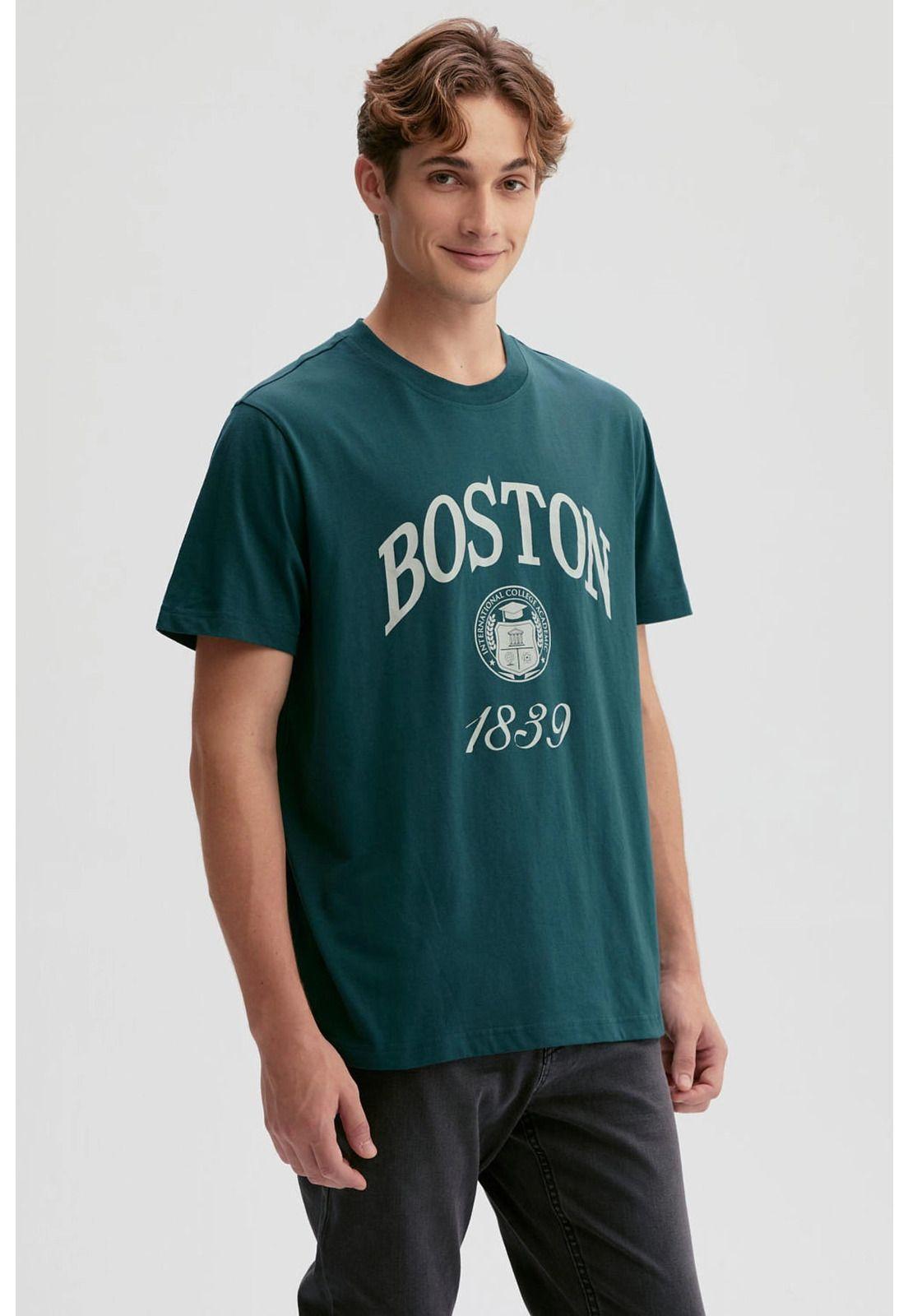 Polera Hombre Estampado Verde-1