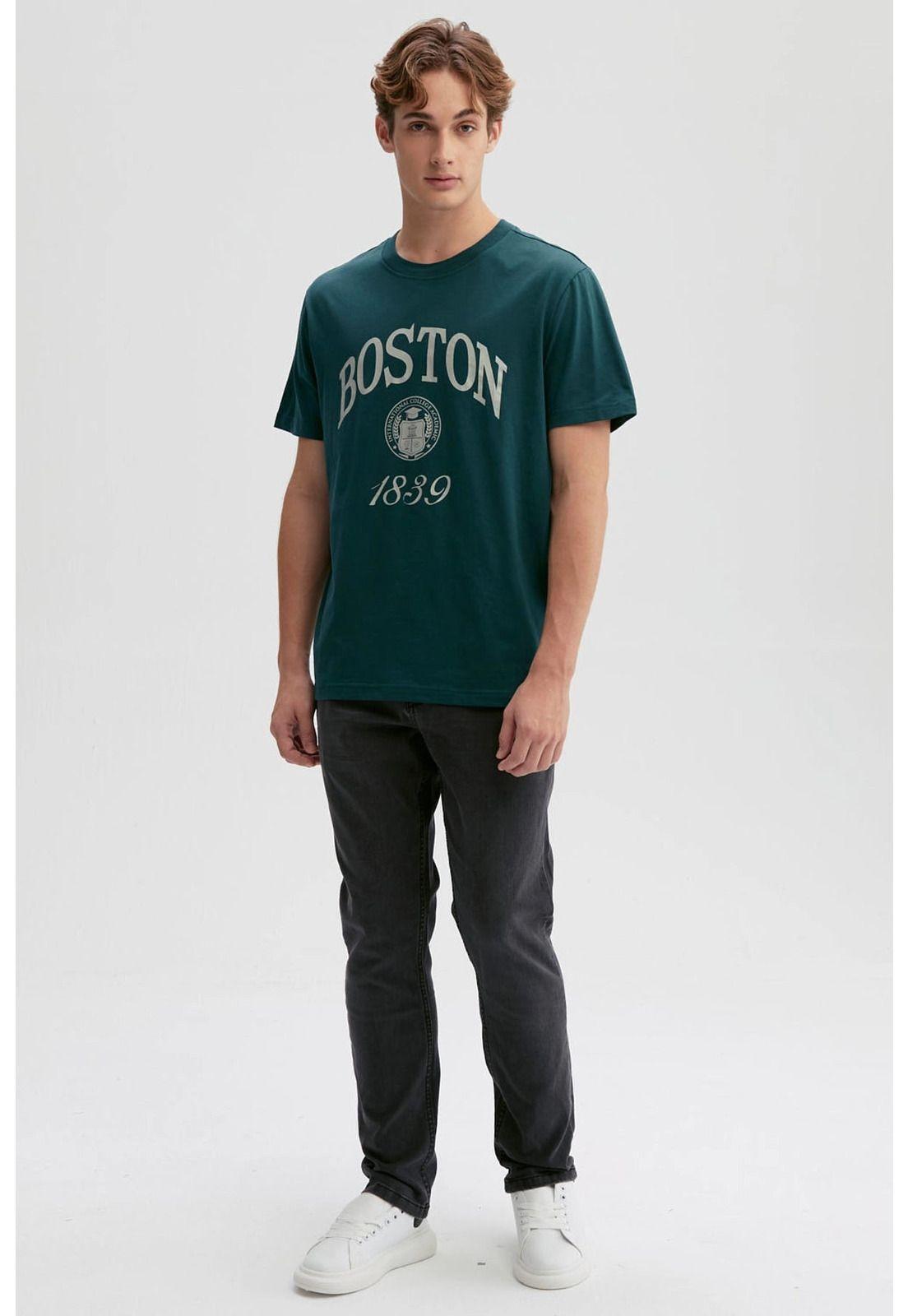 Polera Hombre Estampado Verde-3