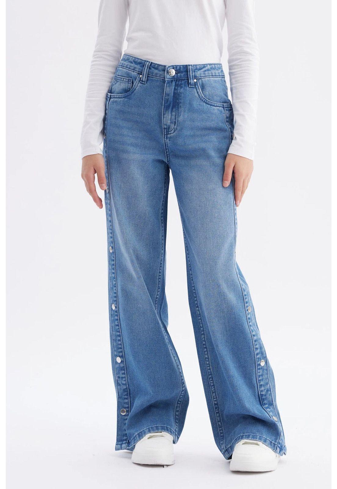 Jeans Niña Wide Leg Azul - lll-0