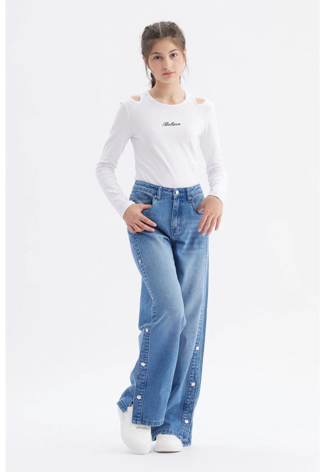 Jeans Niña Wide Leg Azul - lll-3