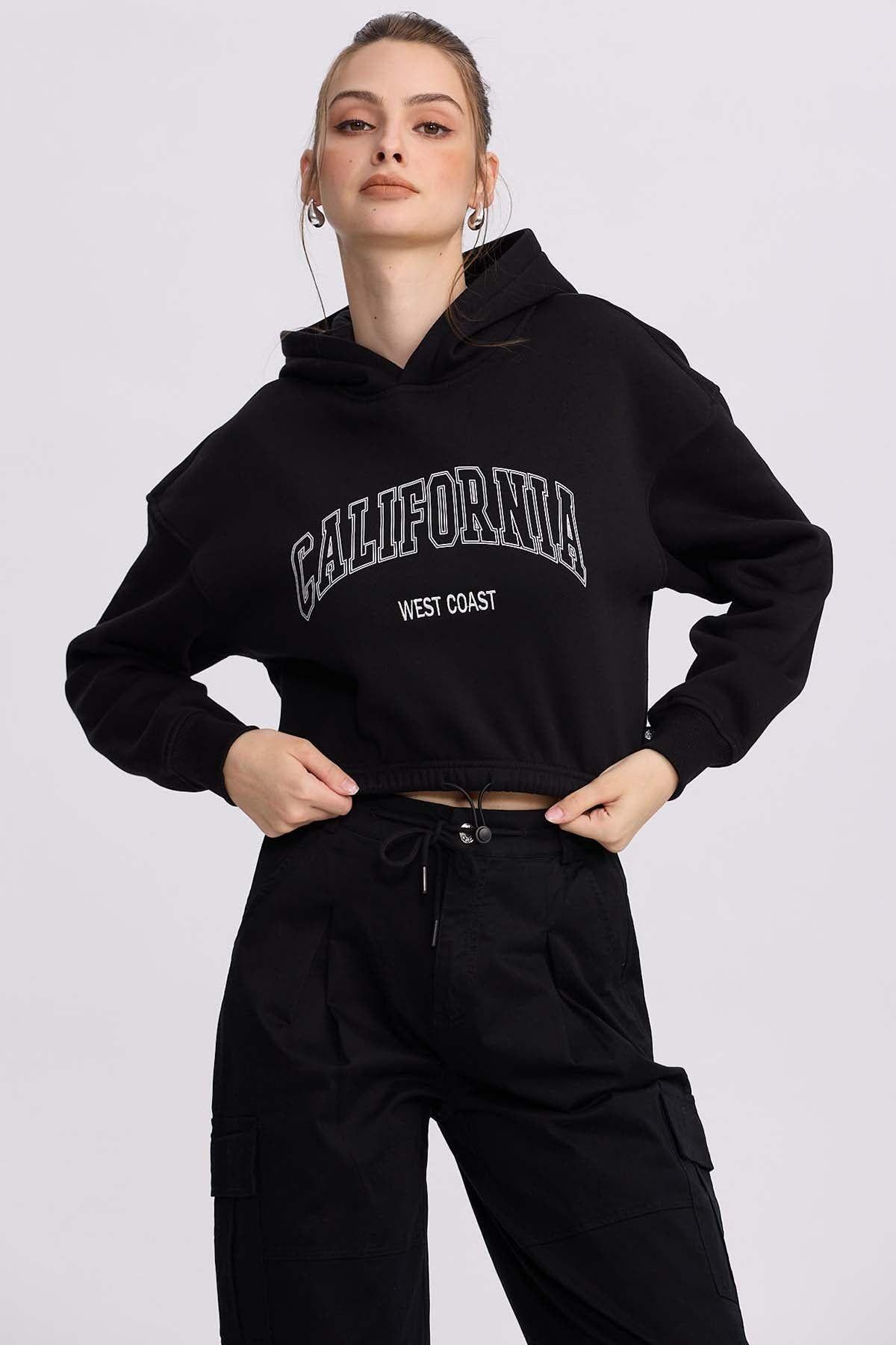 Polerón Mujer Cropped Negro-0