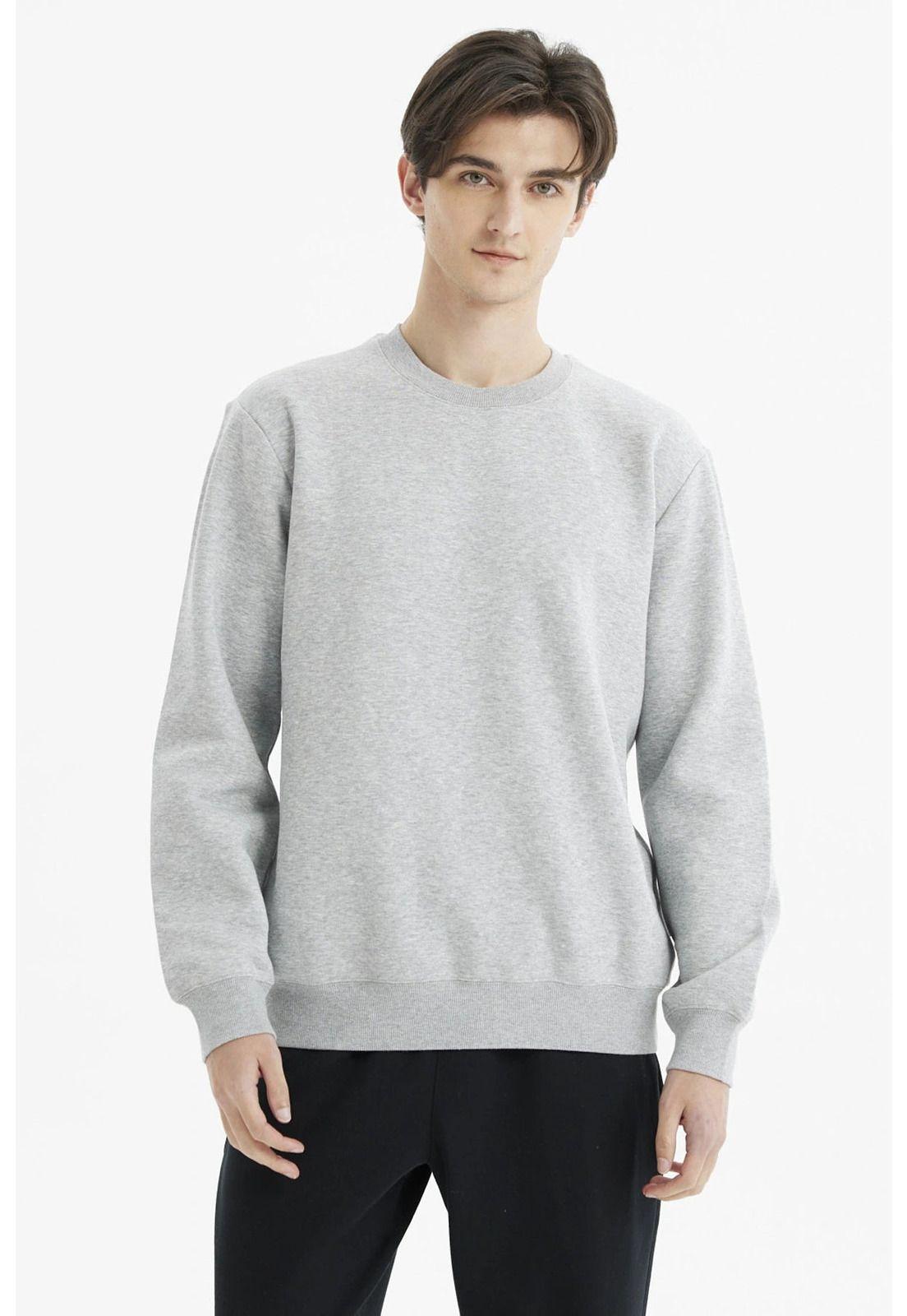 Polerón Hombre Básico Gris Melange-0