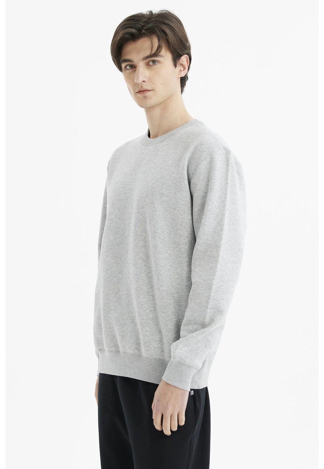 Polerón Hombre Básico Gris Melange-1