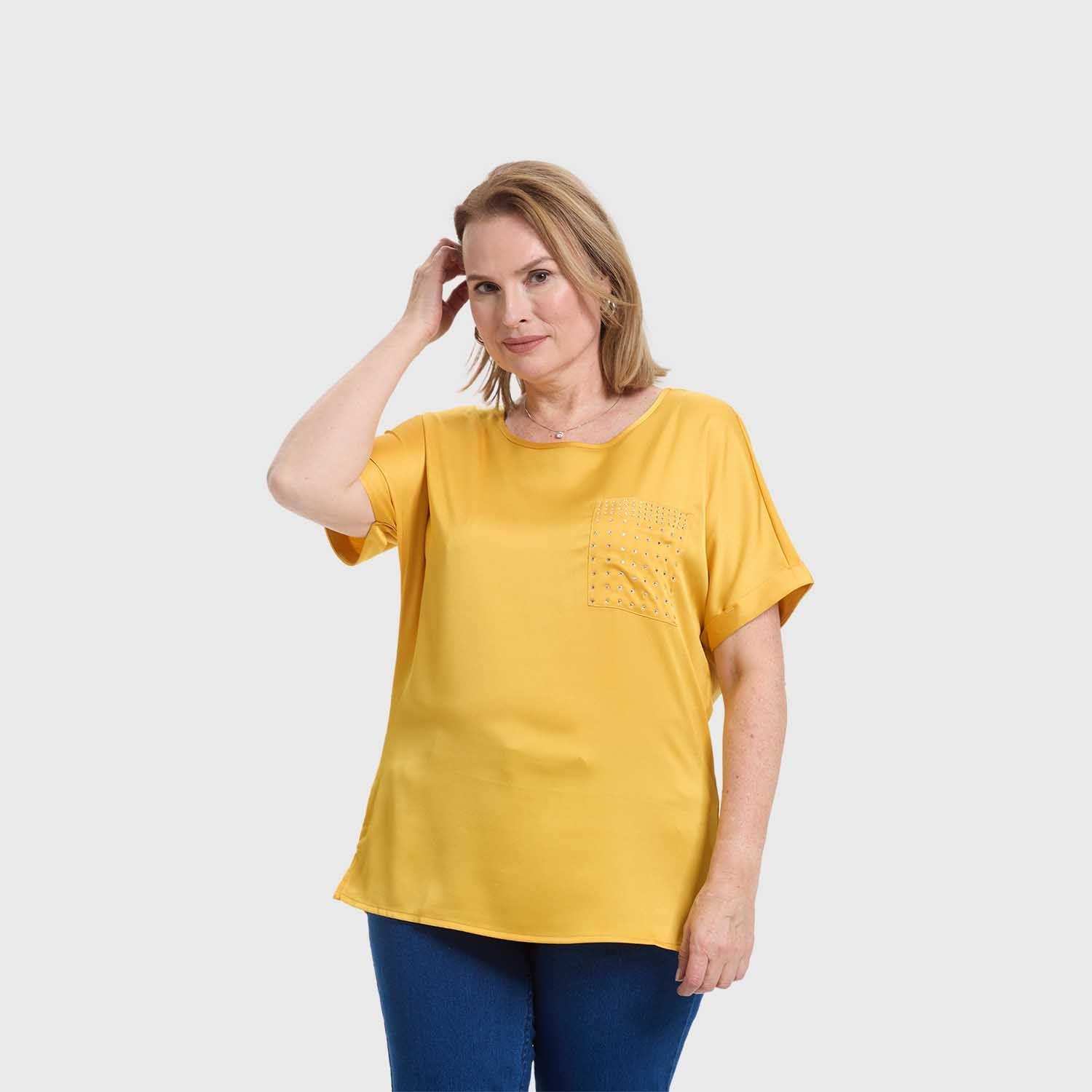 Polera Mujer Con Bolsillo Amarillo Fashion's Park-1