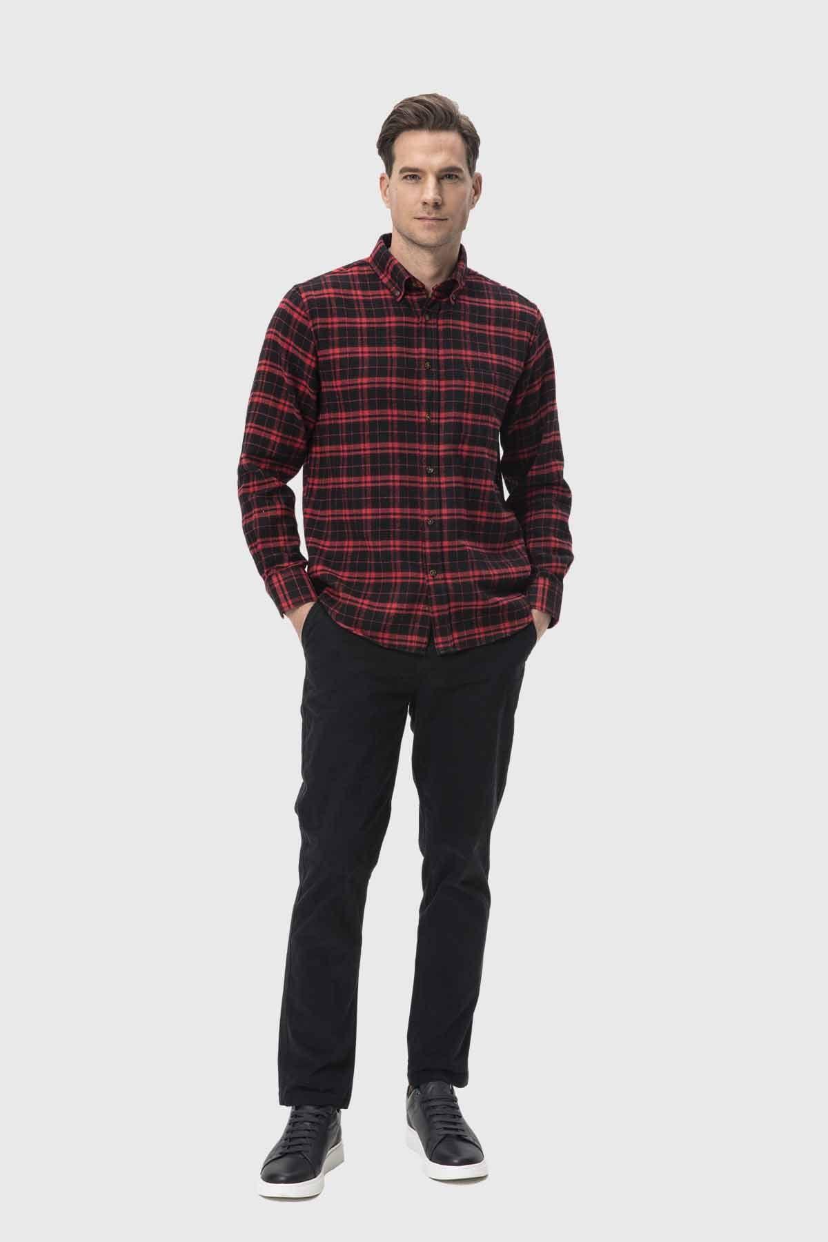 Camisa Hombre Básica Rojo-3