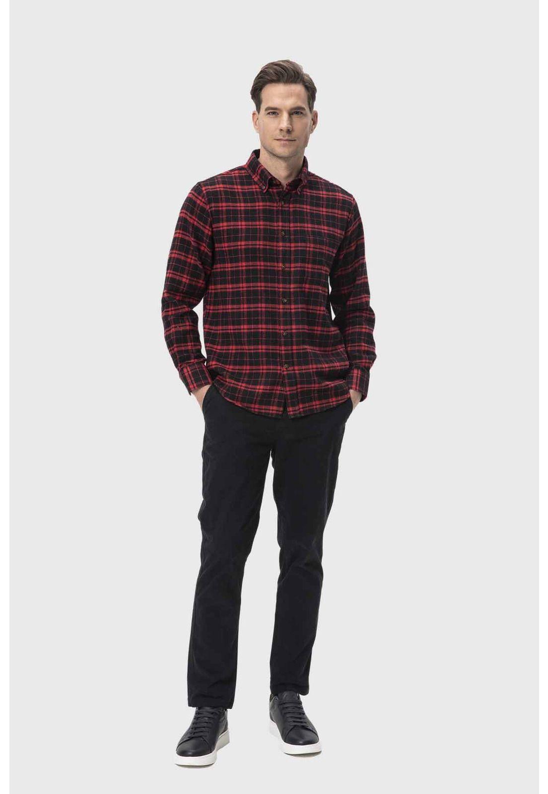 Camisa Hombre Básica Rojo-3