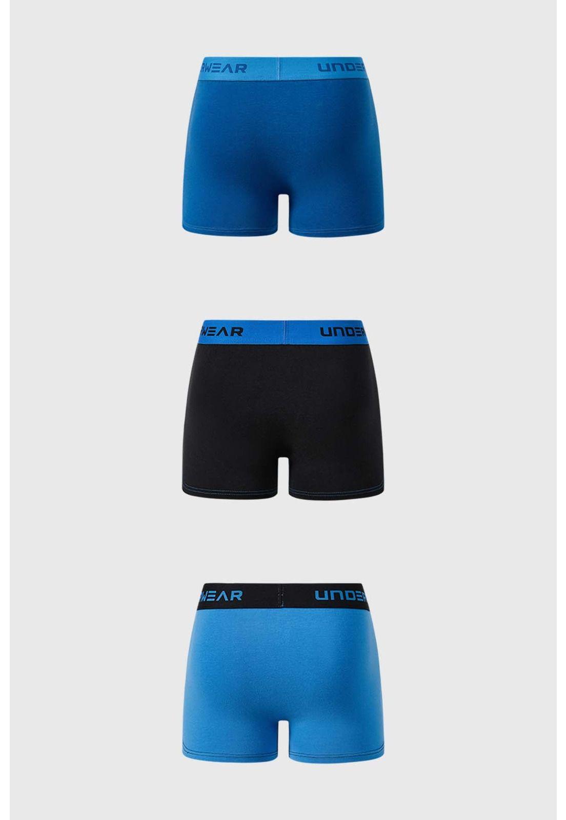 Bóxer Hombre Tripack Corto Azul-1