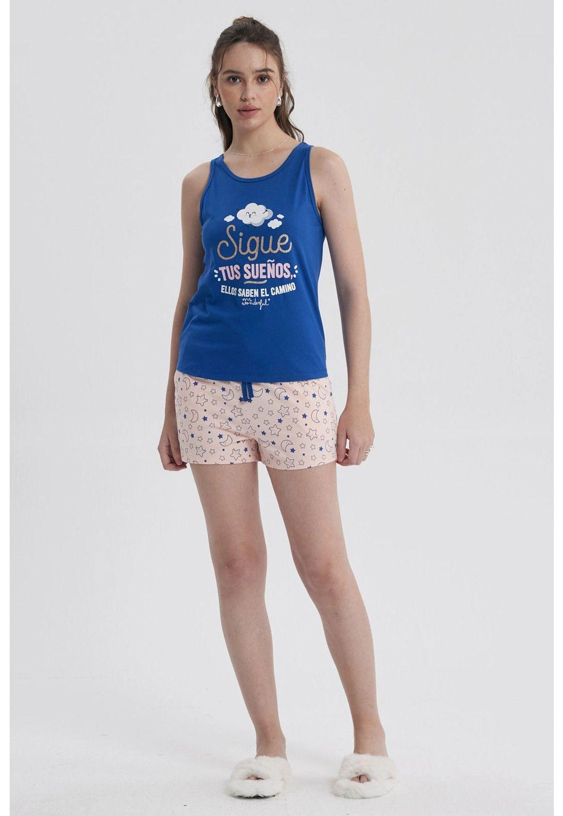 Pijama Mujer Regalable Azul-0
