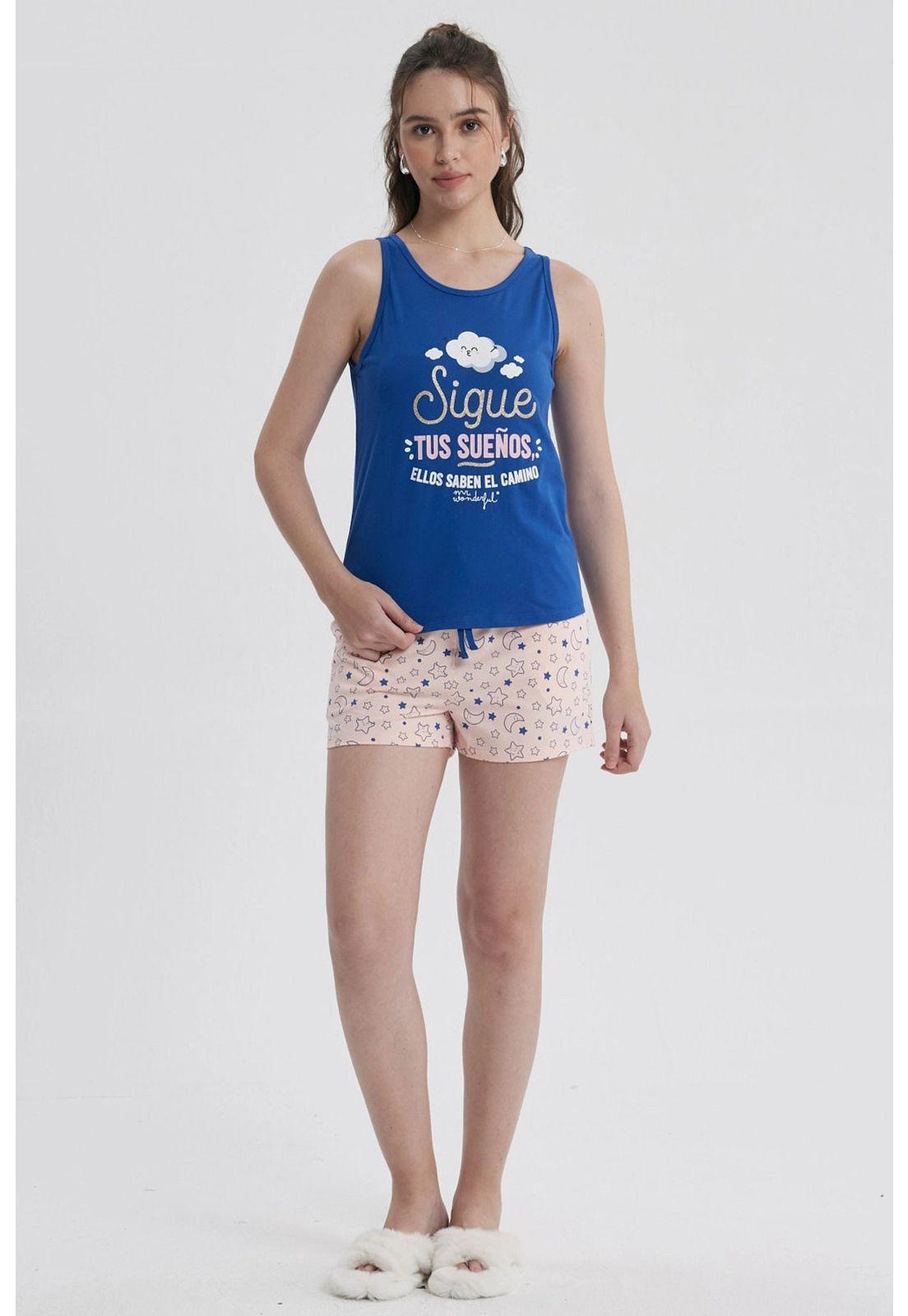Pijama Mujer Regalable Azul-3