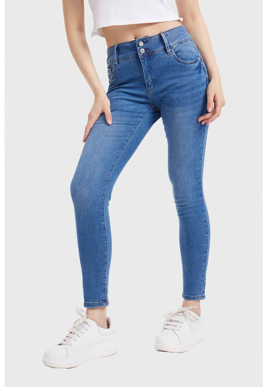 Jeans Mujer Skinny Kim Lavado Azul-1