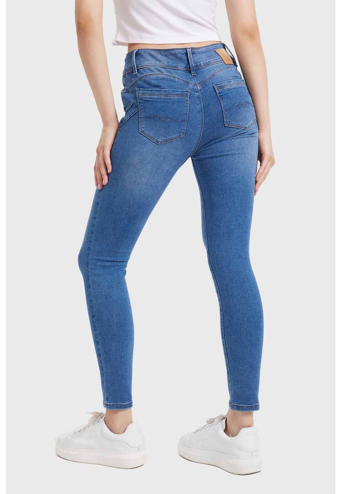Jeans Mujer Skinny Kim Lavado Azul-2