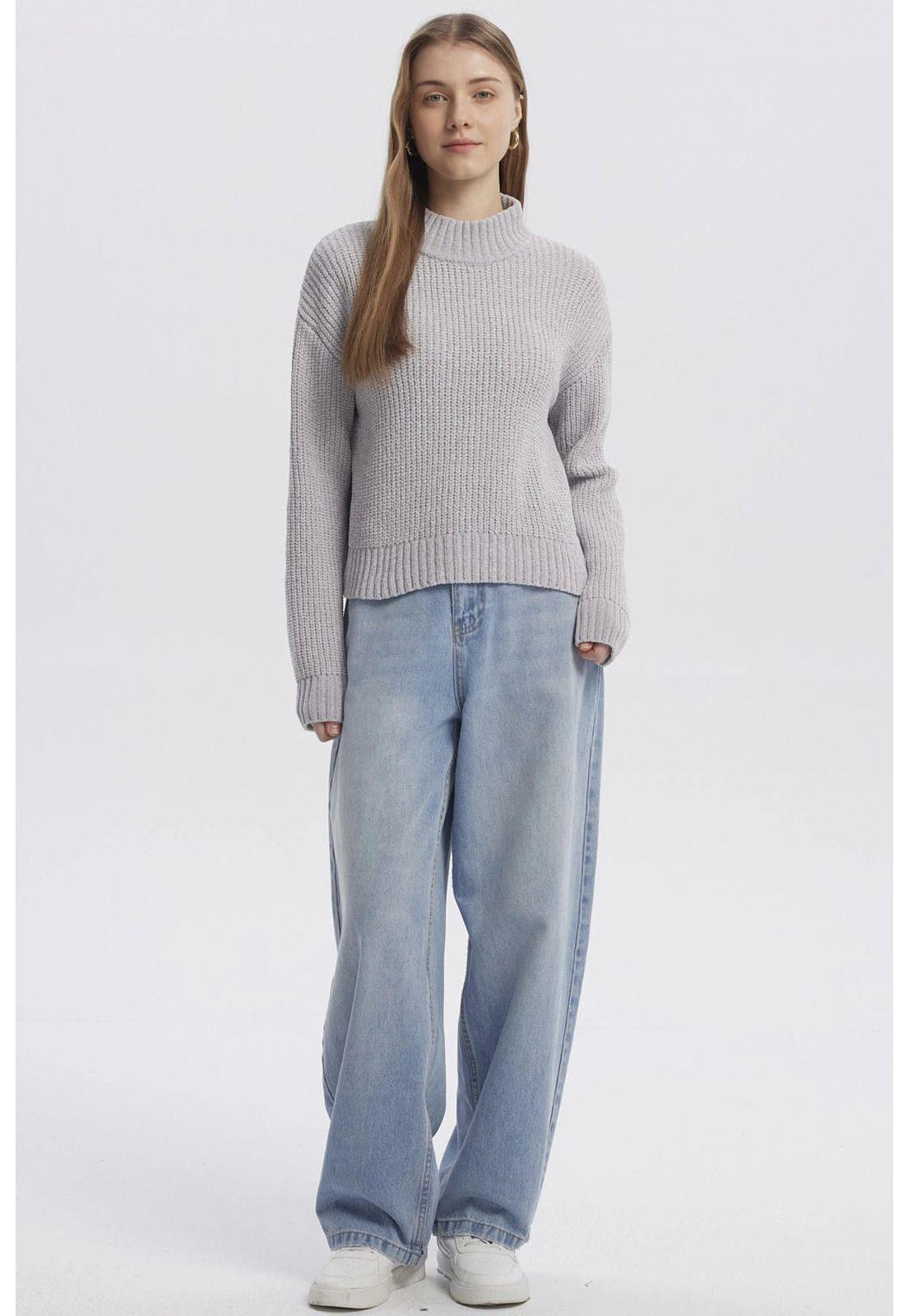 Sweater Mujer Juvenil Gris-3
