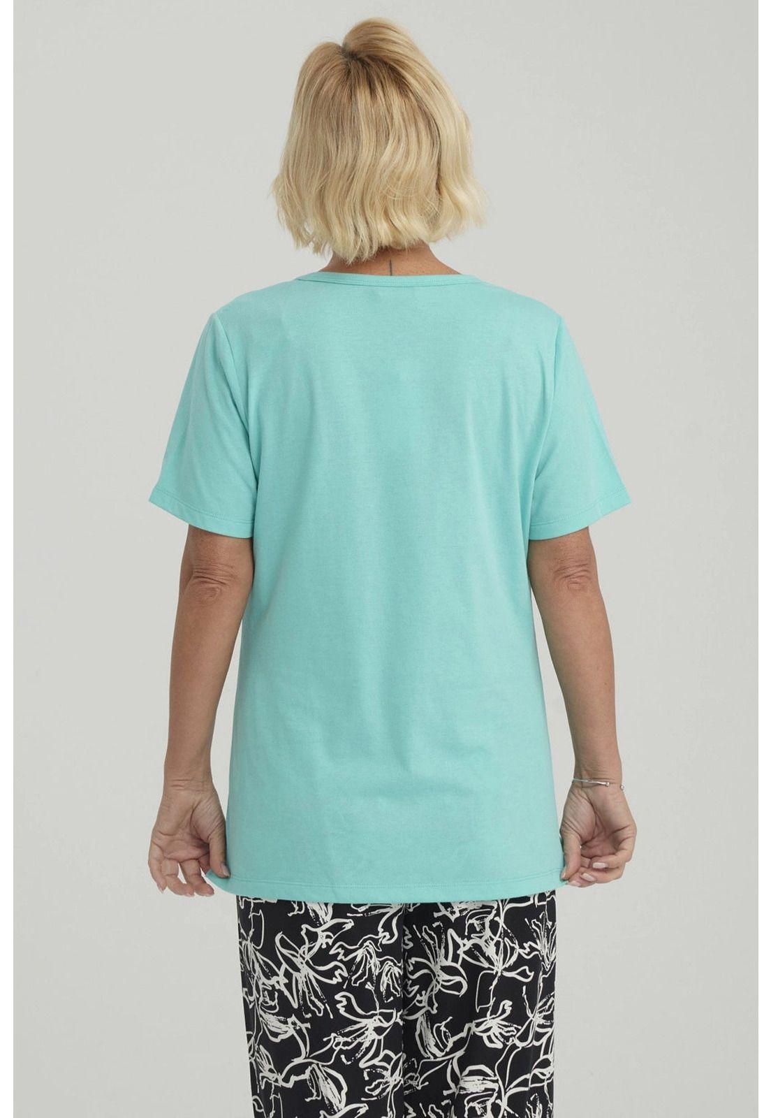 Polera Mujer Con Tachas Turquesa - ll-2