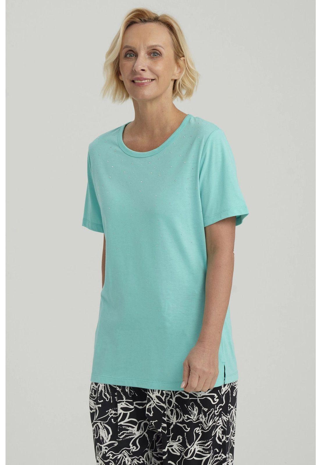 Polera Mujer Con Tachas Turquesa - ll-3