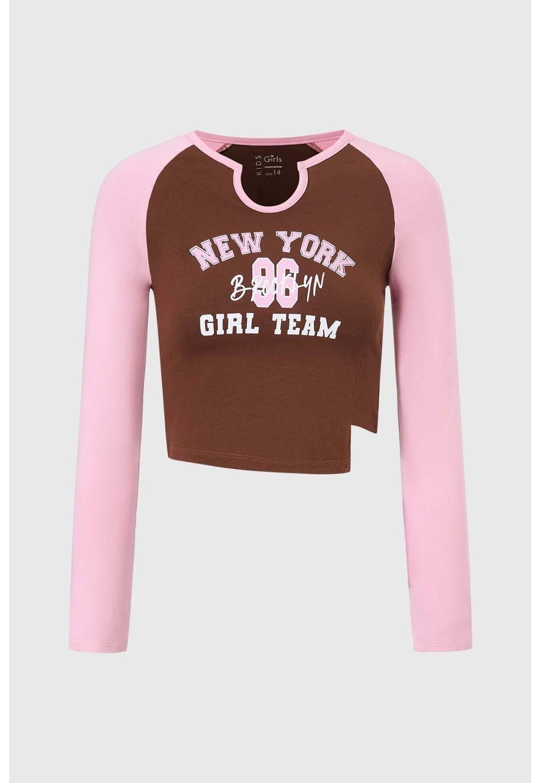 Polera Niña Print Rosado-0