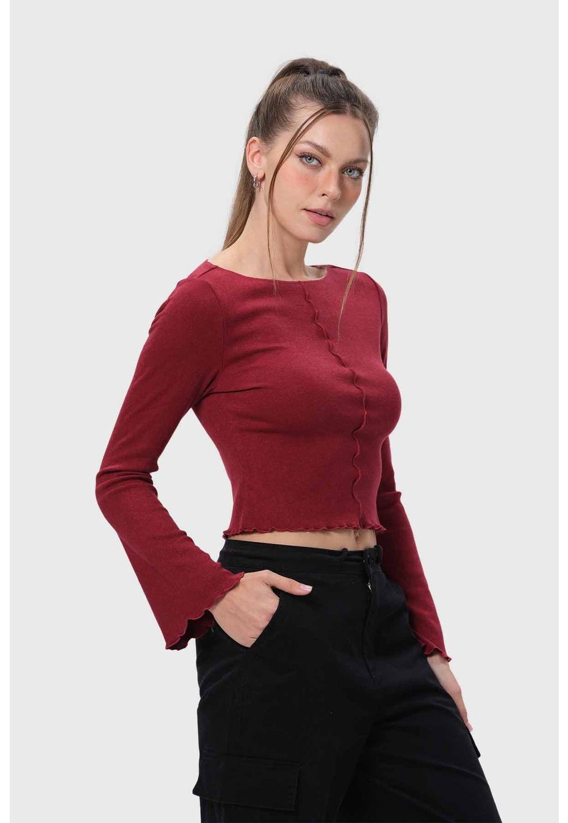 Sweater Mujer Patchwork Rojo-1