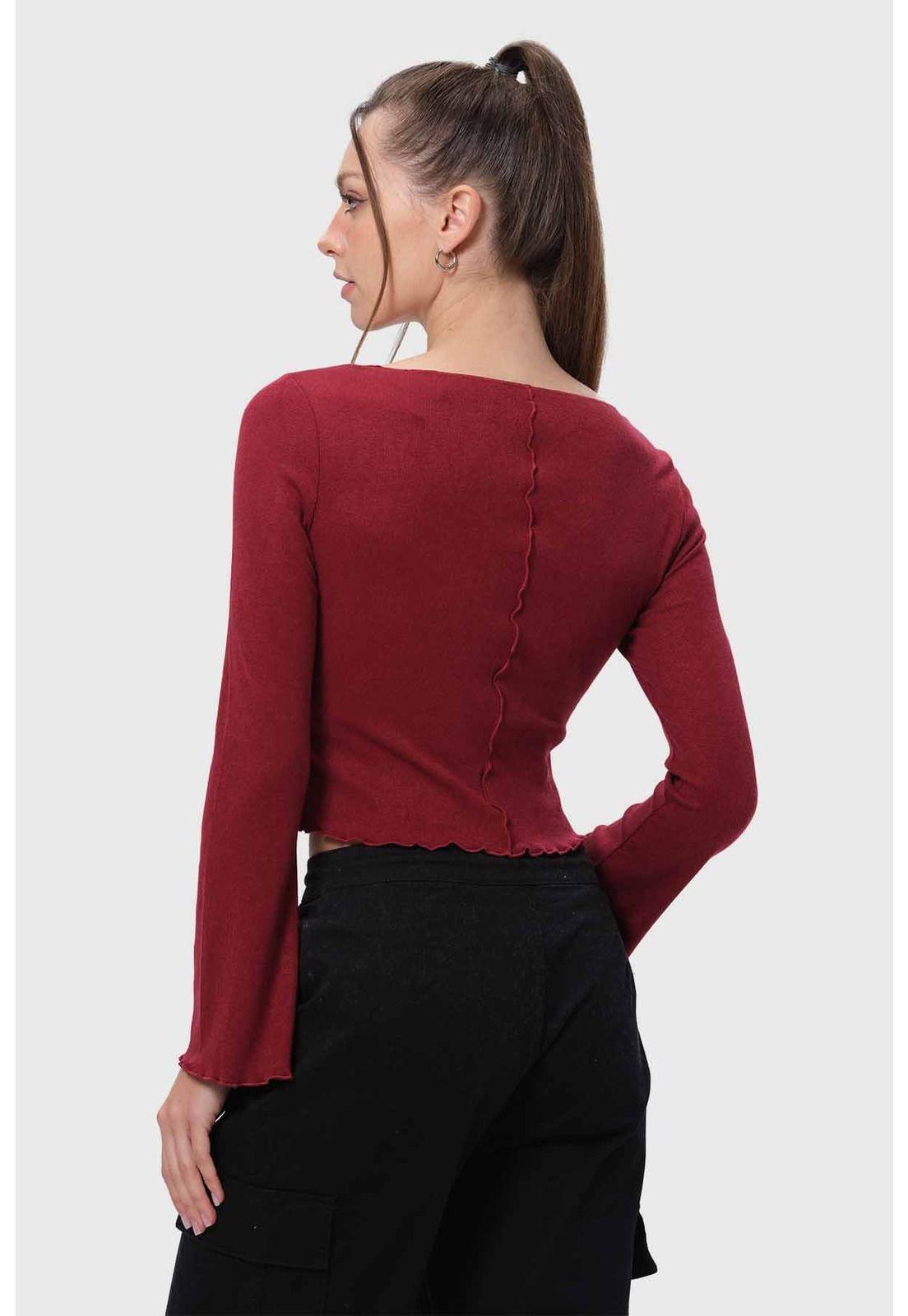 Sweater Mujer Patchwork Rojo-2