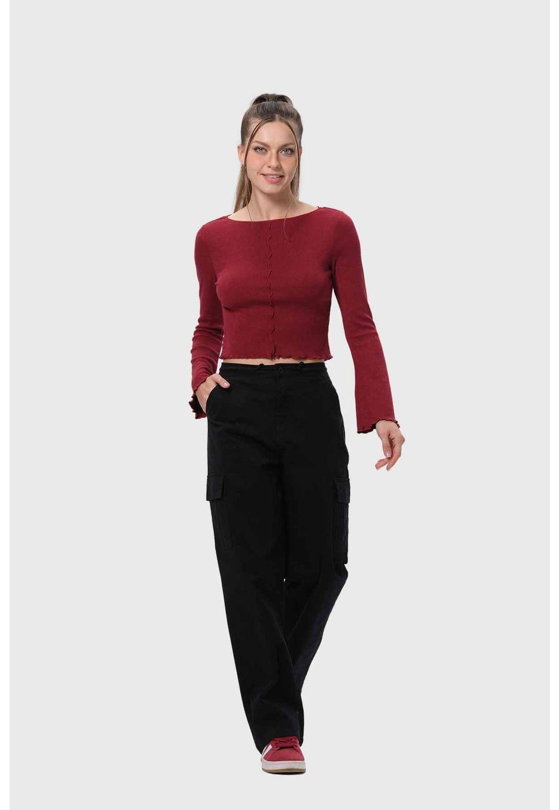 Sweater Mujer Patchwork Rojo-3