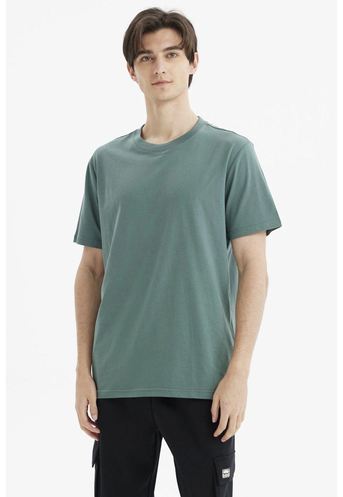 Polera Hombre Long Fit Básica Verde Pino- ll-0