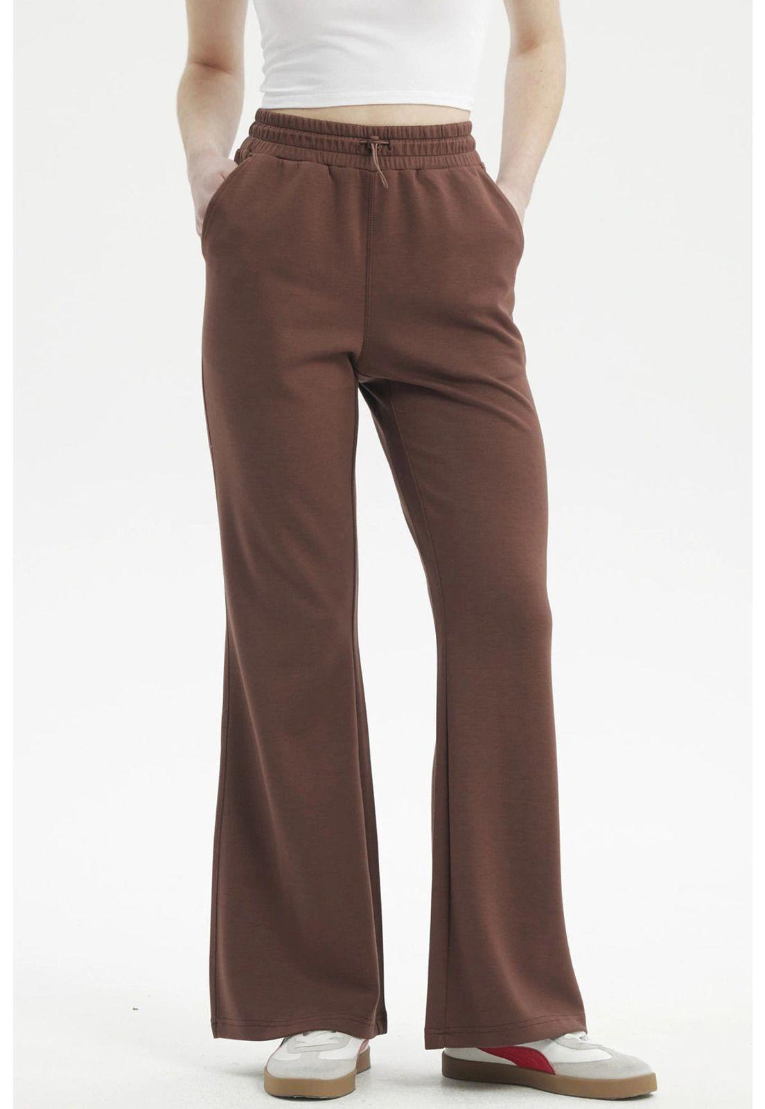 Pantalón Buzo Mujer Slim Café Oscuro-0