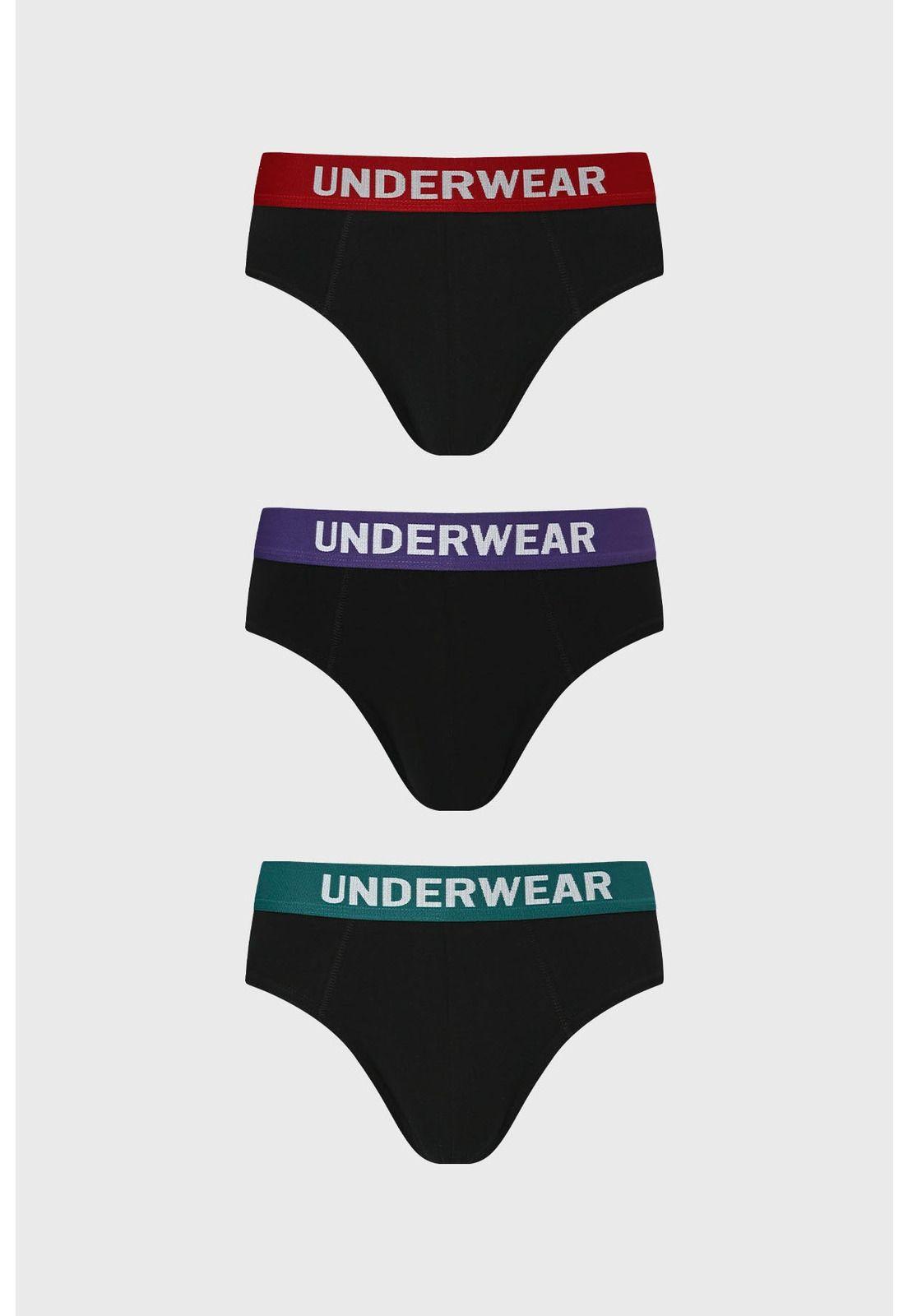 Boxer Hombre Tripack Liso Negro - Vlll-0