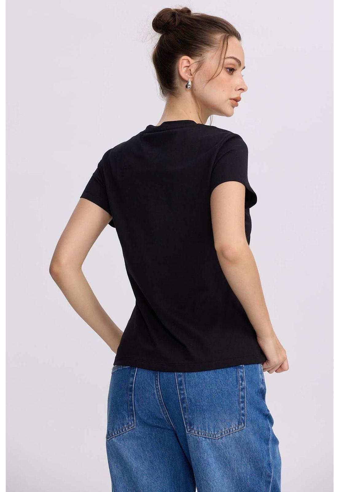 Polera Mujer Básica Print Negro - ll-2