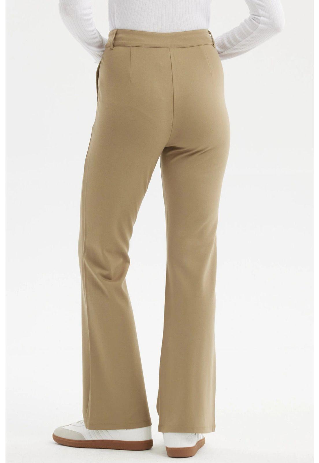 Pantalón Mujer Sastrero Punto Roma Verde Olivo-1