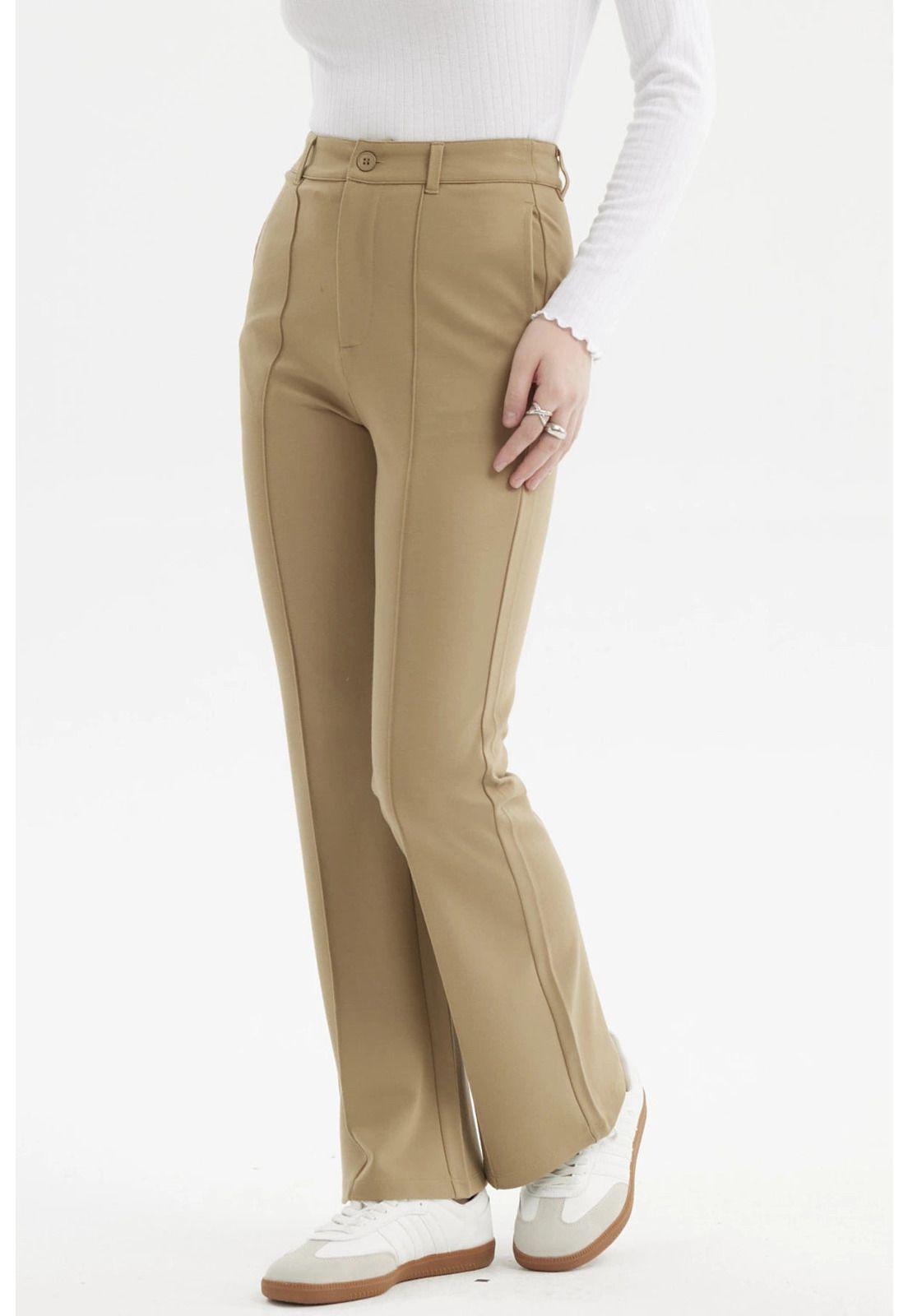 Pantalón Mujer Sastrero Punto Roma Verde Olivo-2
