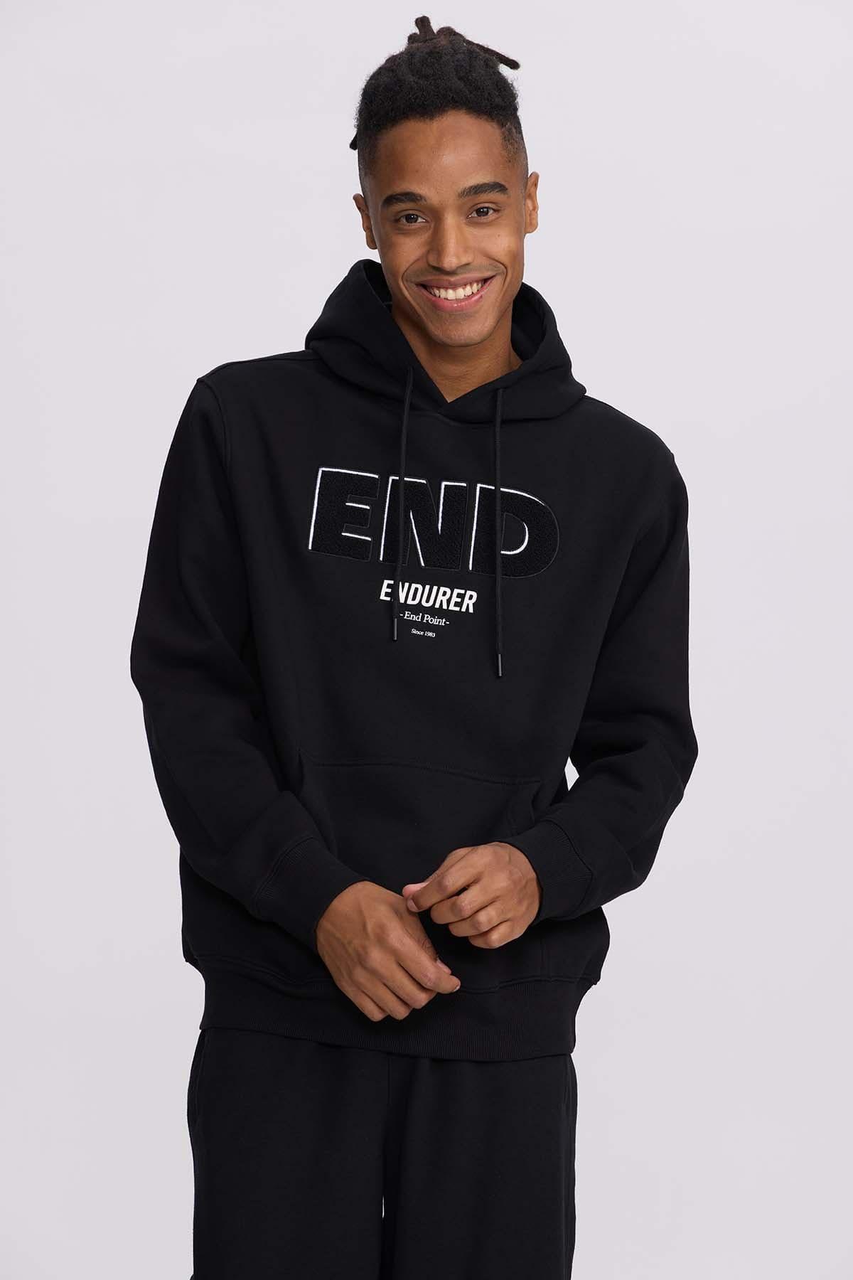 Polerón Hombre Hoodie Print Negro-0