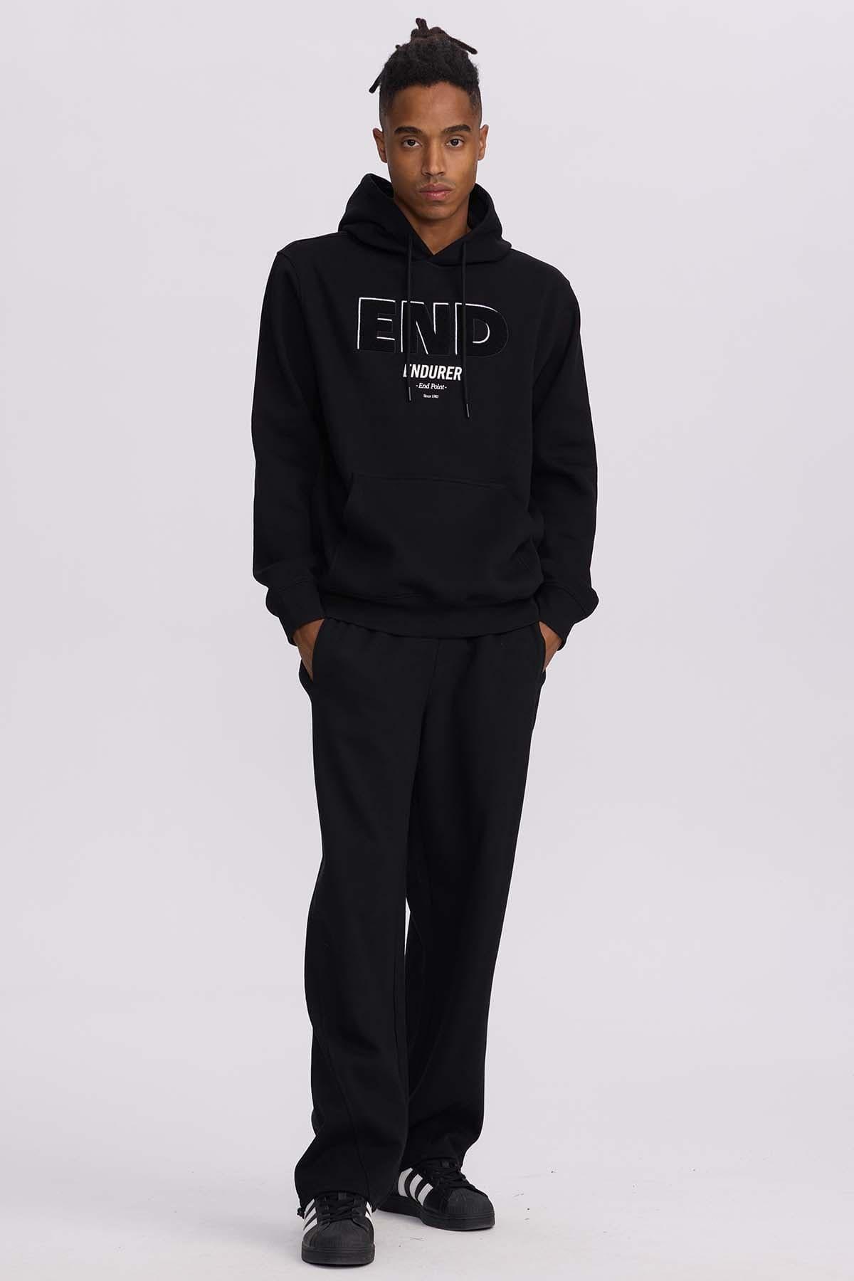 Polerón Hombre Hoodie Print Negro-3