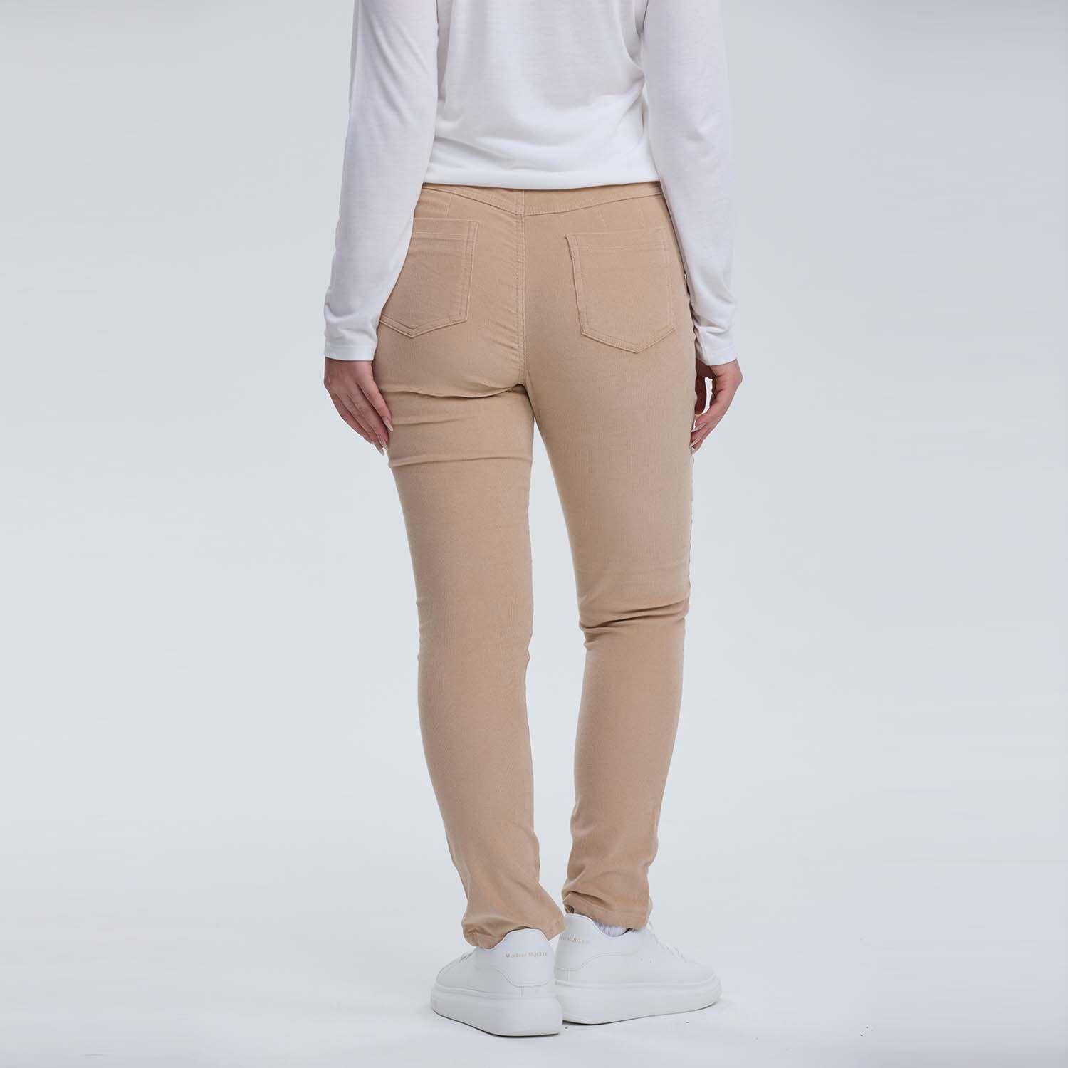 Pantalón Mujer Cotelé Con Cinturón Arena-2