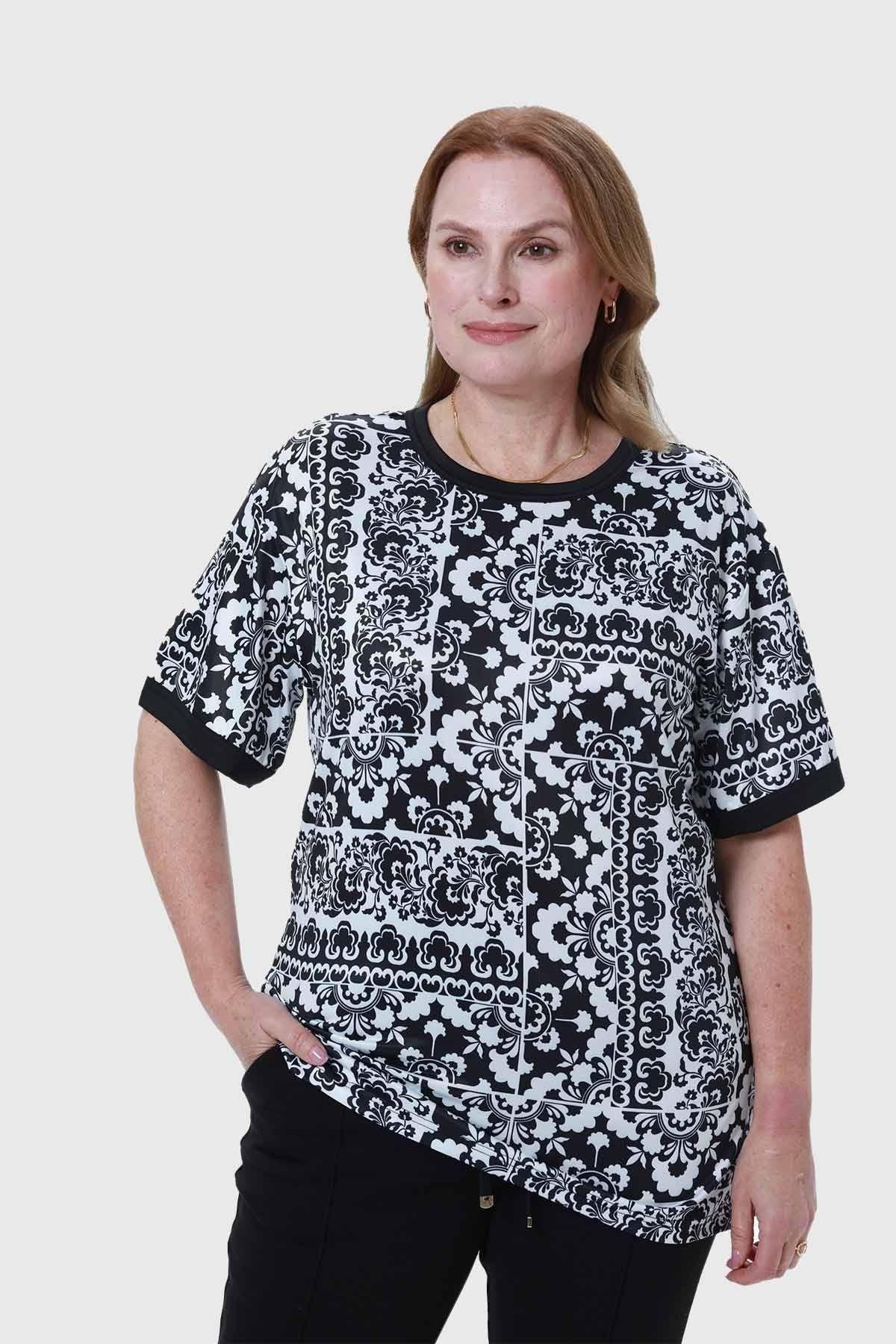 Polera Mujer Print Negro-0