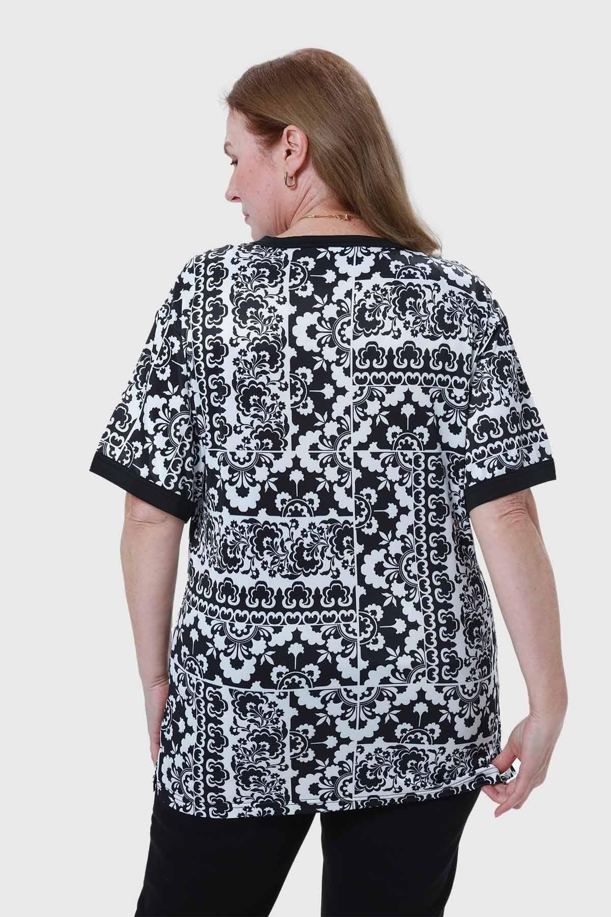 Polera Mujer Print Negro-2