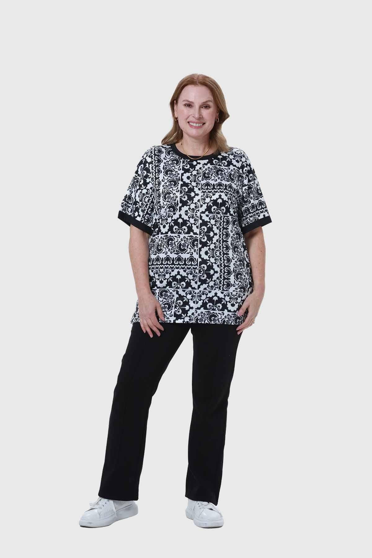 Polera Mujer Print Negro-3