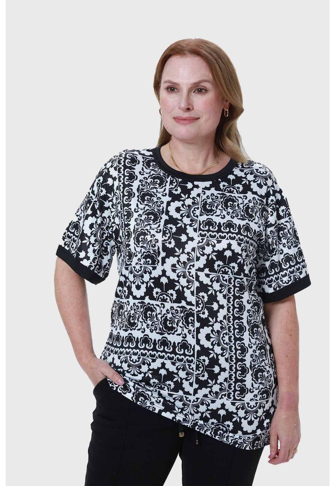 Polera Mujer Print Negro - lll-0