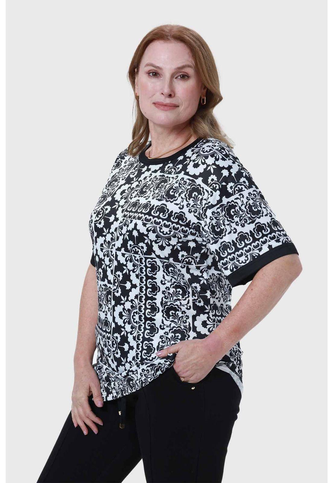 Polera Mujer Print Negro - lll-1