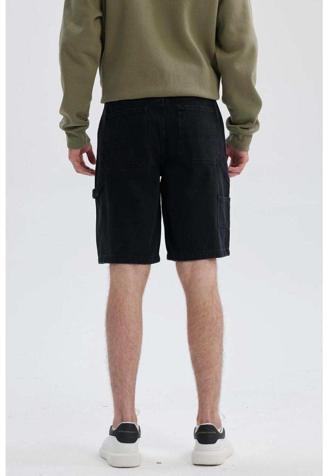 Bermuda Hombre Carpintero Baggy Fit Negro-2