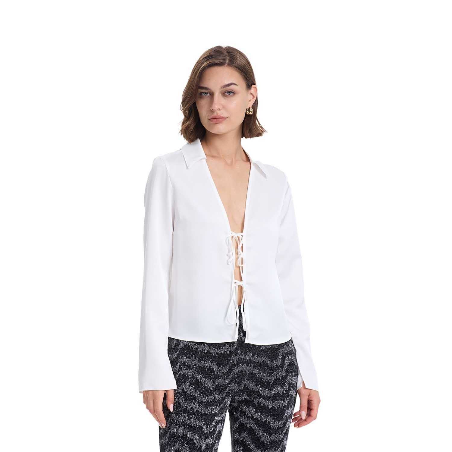 Blusa Mujer Con Amarras Crudo Fashions Park-0