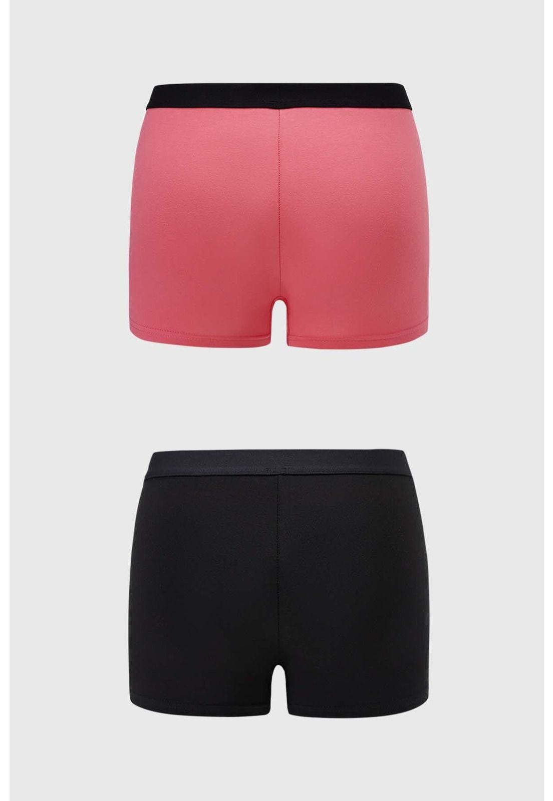 Calzón Mujer Bipack Short Tipo Bóxer Rosa - ll-1