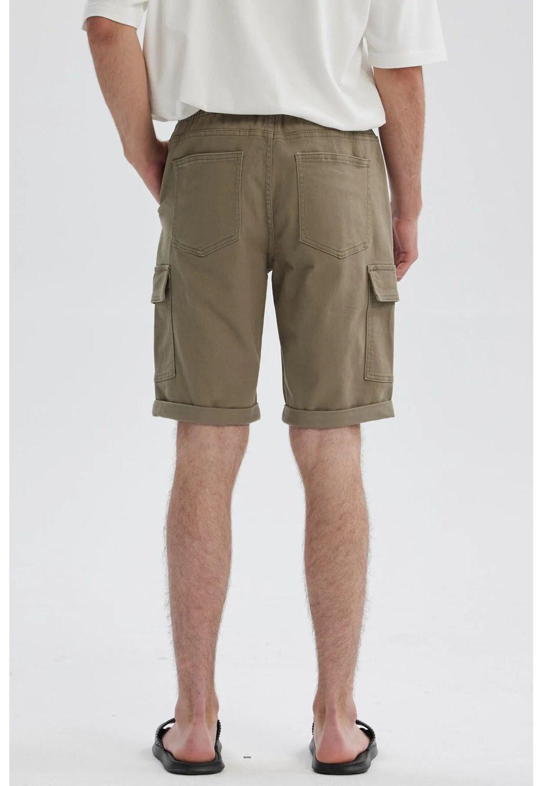 Bermuda Hombre Jogger Cargo Color Verde-2